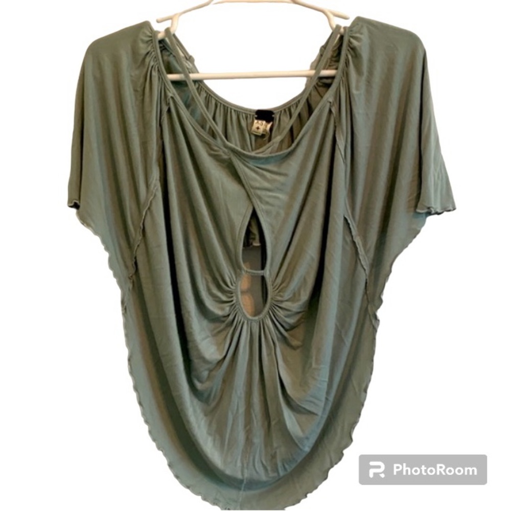 WE THE FREE FREE PEOPLE TOP CUTOUT OLIVE BOHO